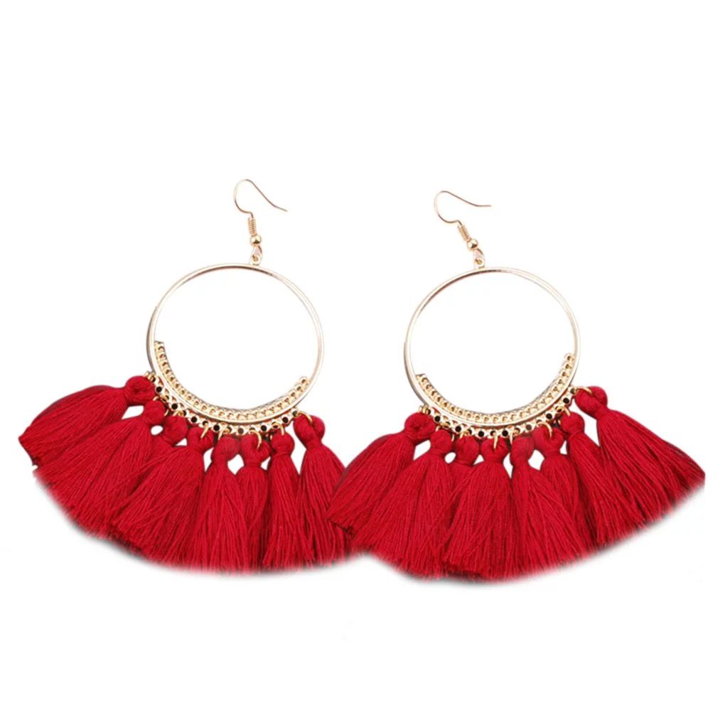 1 Pair Women Ethnic Bohemia Drop Dangle Long Rope Fringe Earings Girl Tassel Earrings Lady Fashio... | Walmart (US)