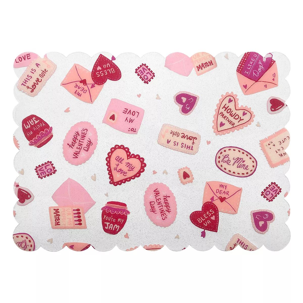 Celebrate Together™ Valentine's Day Love Notes Glitter Easy Care Placemat | Kohl's