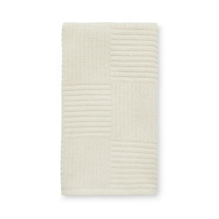 Mainstays Papyrus Beige Cotton Sculpted-Rib Weave Kitchen Towel | Walmart (US)
