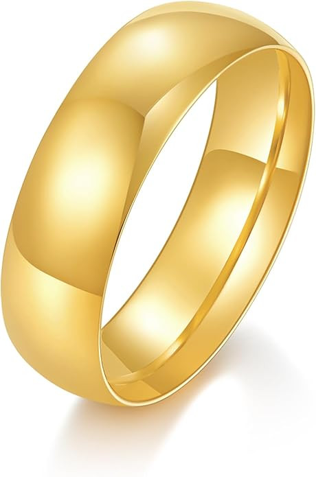 BORUO Silver Ring - 925 Sterling Silver Rings for Women - 14K Gold Plated Waterproof Wedding Band... | Amazon (US)