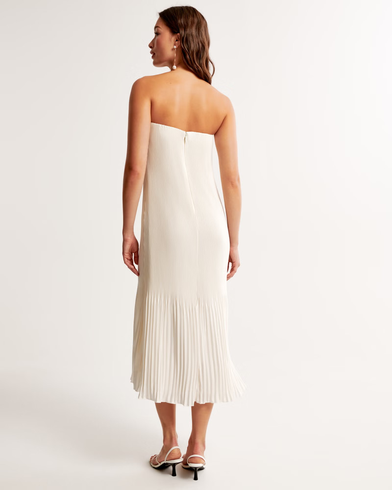 The A&F Giselle Pleat Release Midi Dress | Abercrombie & Fitch (US)