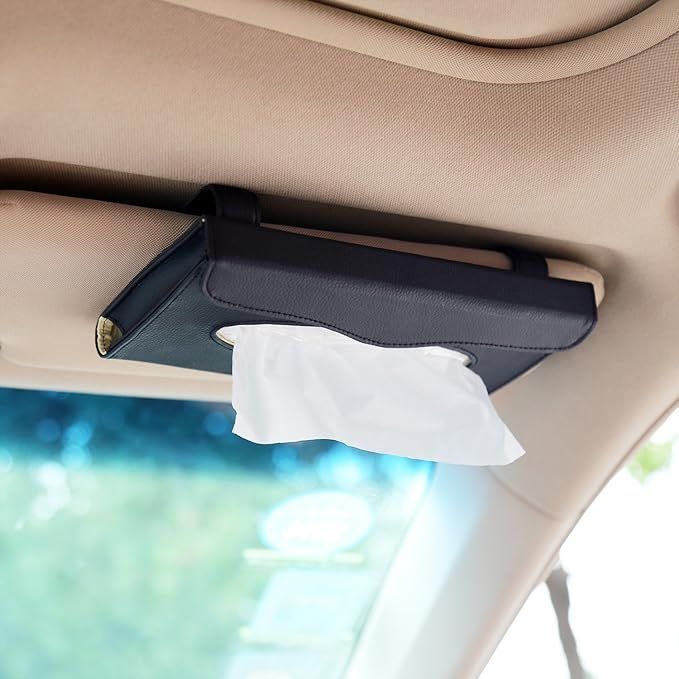 Car Tissue Holder, Sun Visor Napkin Holder, Car Visor Tissue Holder, PU Leather Backseat Tissue c... | Amazon (US)