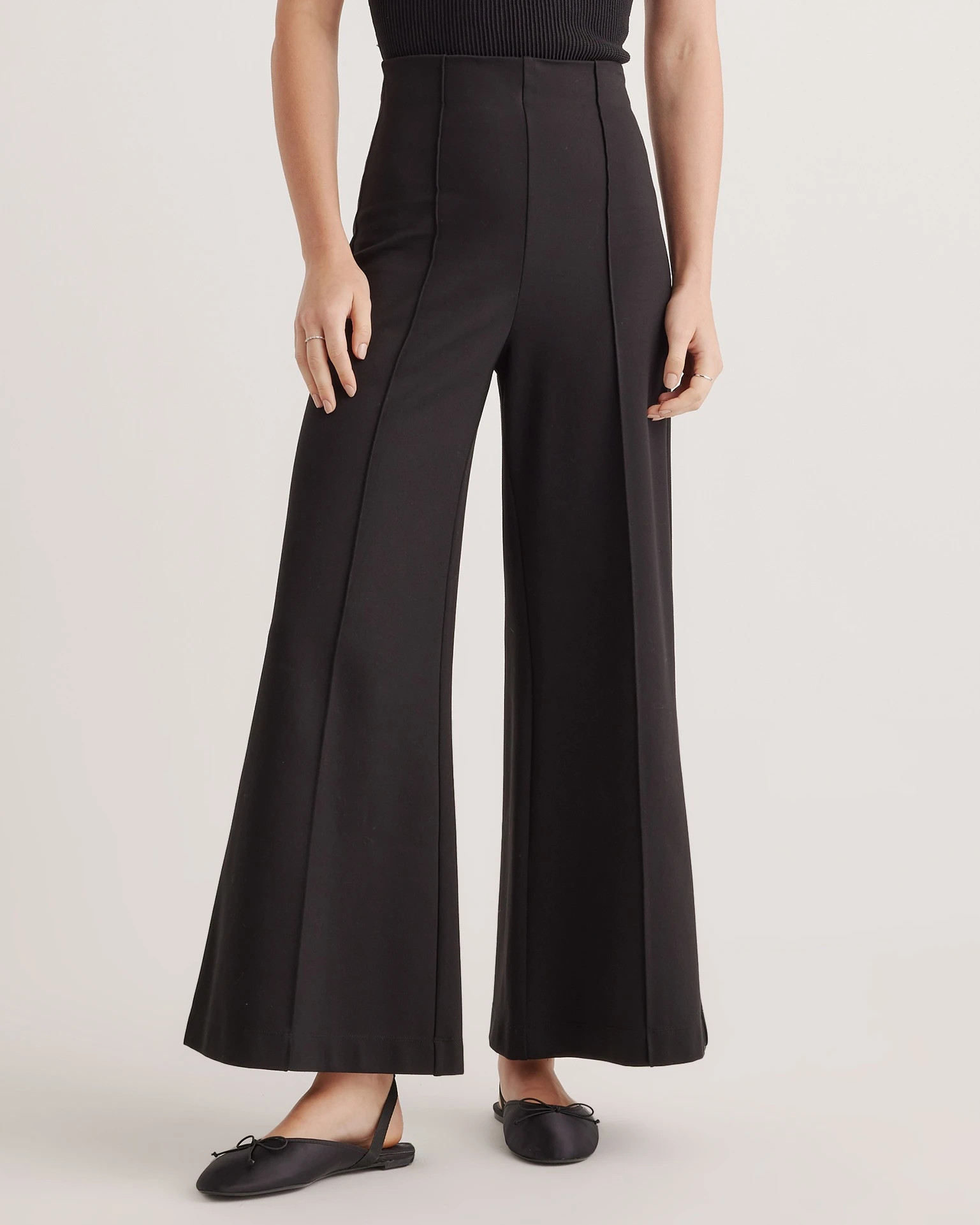 Ultra-Stretch Ponte Super Wide Leg Ankle Pants | Quince