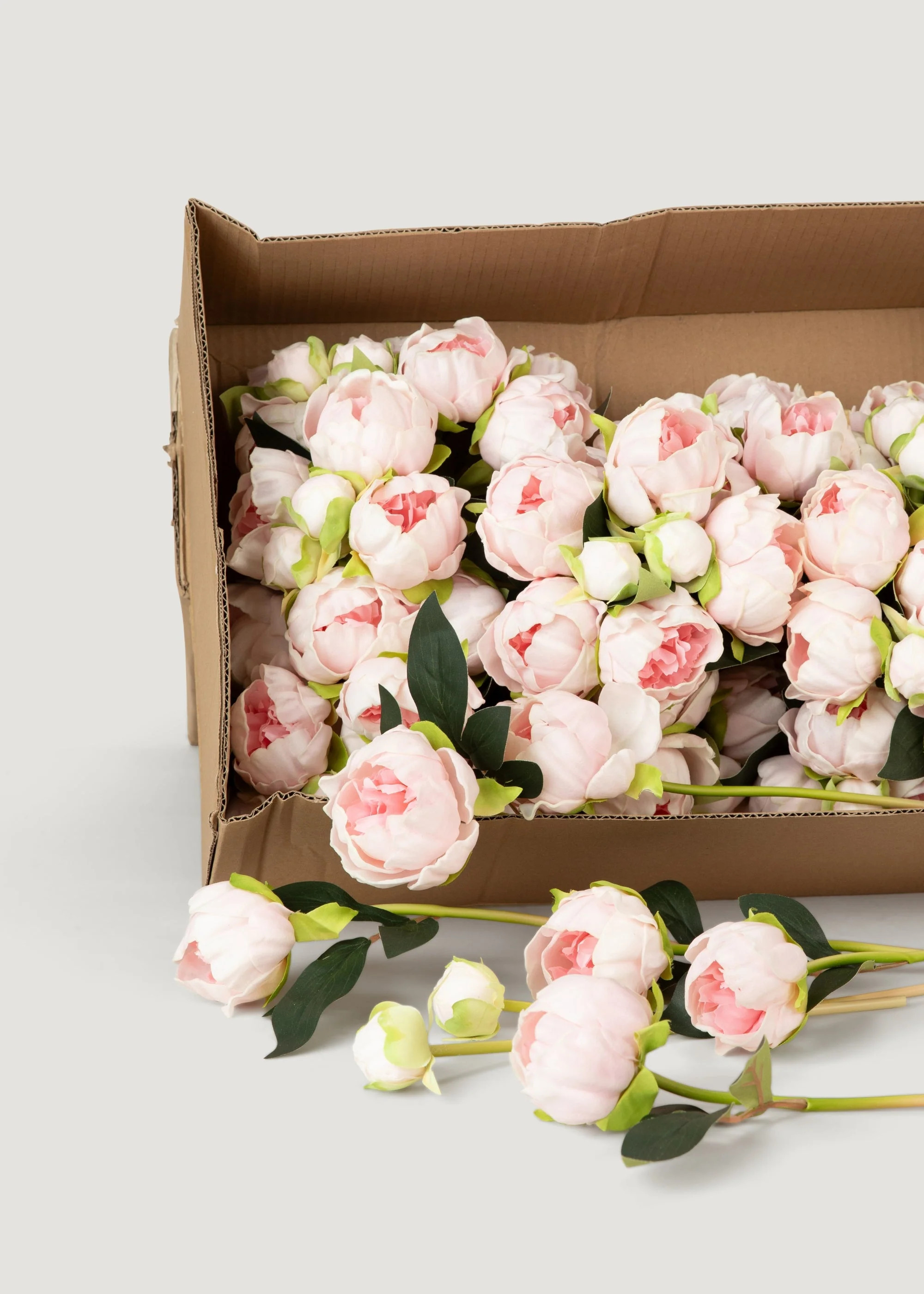 Case of 10 Pink Real Touch Peony Flower Bundles - 10.5 | House of Turnberry