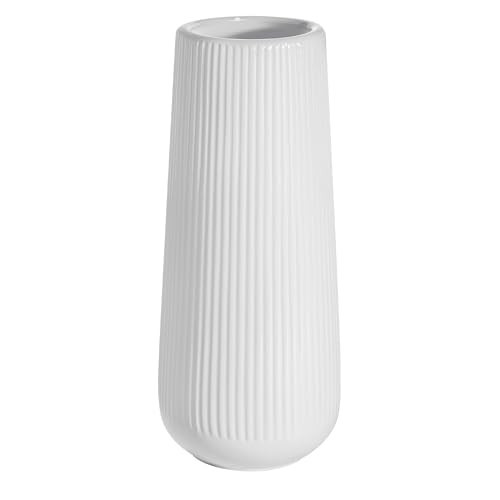 Elegant White Ceramic Vase with One Free Artificial Fern Stem – Perfect for Home, Garden & Table Centerpieces | Amazon (US)