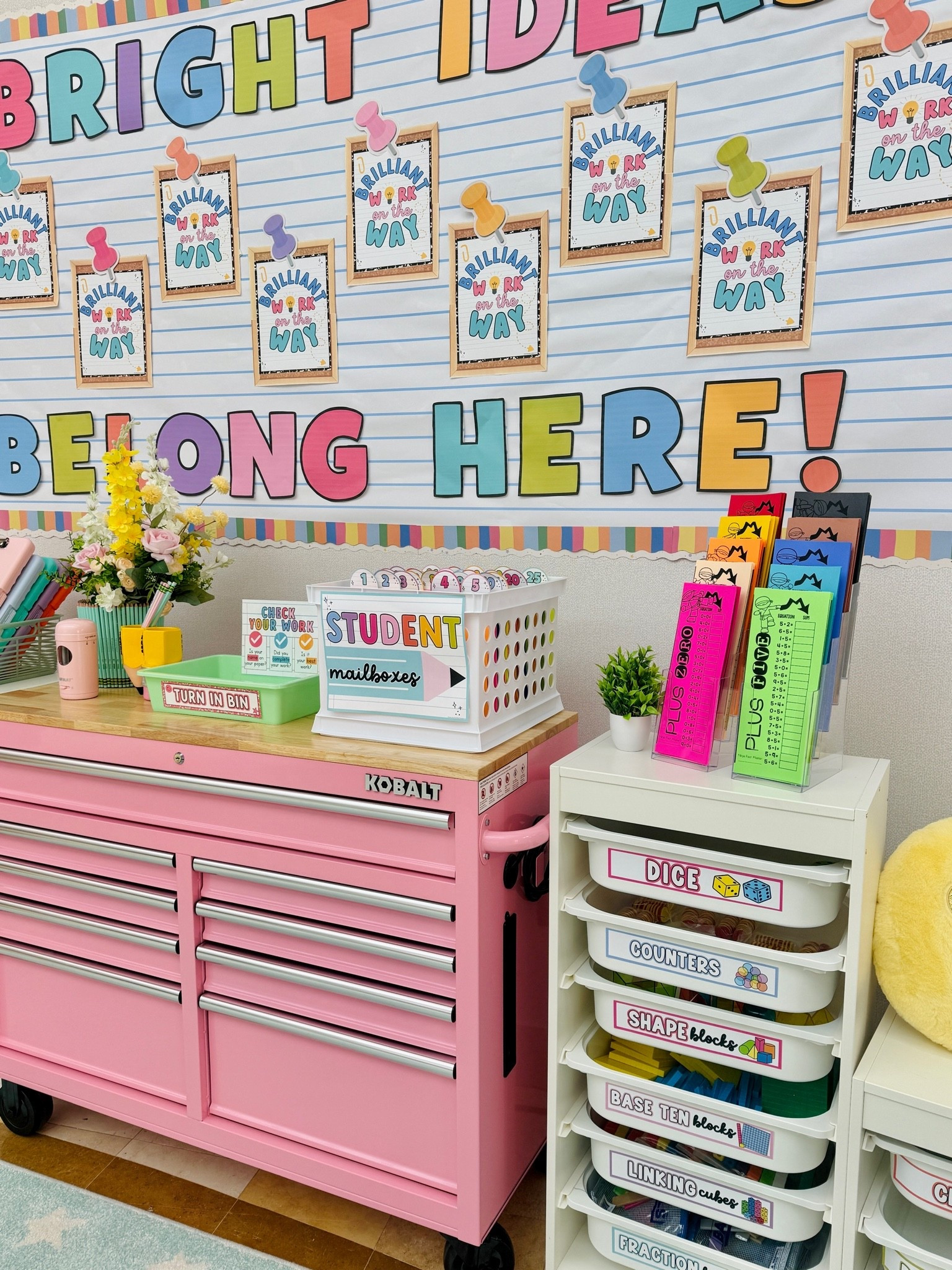 The teacher toolkit of our dreams! Comes in lots of colors & has great storage for the classroom!