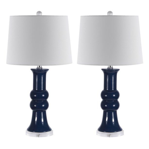 SAFAVIEH Lamber 26 in. Modern Art Table Lamps, Blue, Set of 2 | Walmart (US)