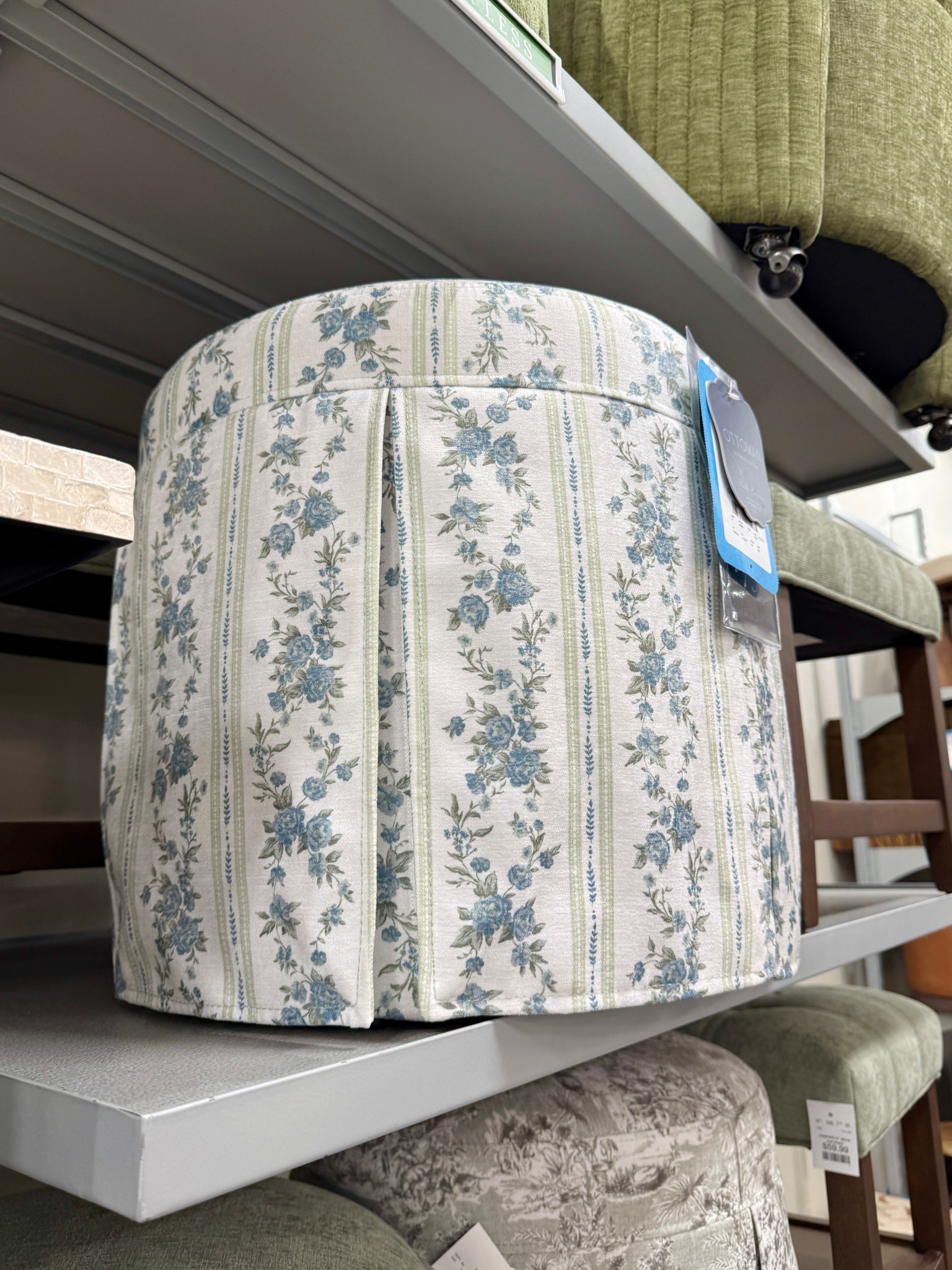 Fresh TJ Maxx find! 💙🌿 This floral-and-stripe ottoman is such a beautiful mix of soft blue blooms, subtle green striping, and a creamy neutral base. It feels polished and feminine without being overdone — the kind of accent that instantly brightens a space for spring. 🌸 Perfect as a vanity stool, accent seat, or tucked under a console. Linked here! 🩵 #HomeAccents #Ottoman #ClassicDecor

#LTKSaleAlert #LTKHome