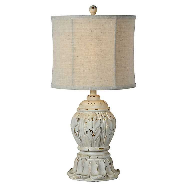 Antique Ivory Distressed Table Lamps, Set of 2 | Kirkland's Home