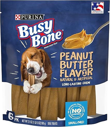 Purina Busy Bone Made in USA Facilities, Long Lasting Small/Medium Breed Adult Dog Chews, Peanut ... | Amazon (US)