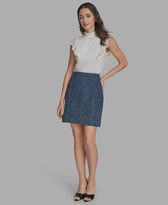 Women's Cotton Tweed Mini Pencil Skirt | Macy's