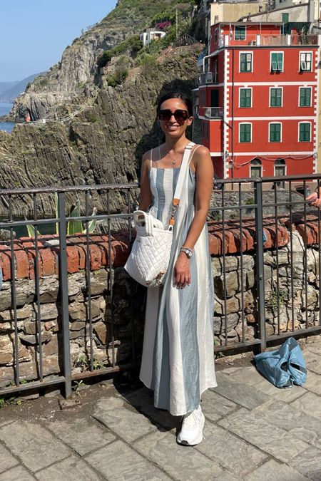 Italy. Europe. Cruise vacation. 
Summer dress - true to size or size down if in doubt. 
Crossbody bag. 
Travel. Vacation. 
Sunglasses. 
Sneakers. True to size  

#LTKeurope #LTKstyletip #LTKtravel