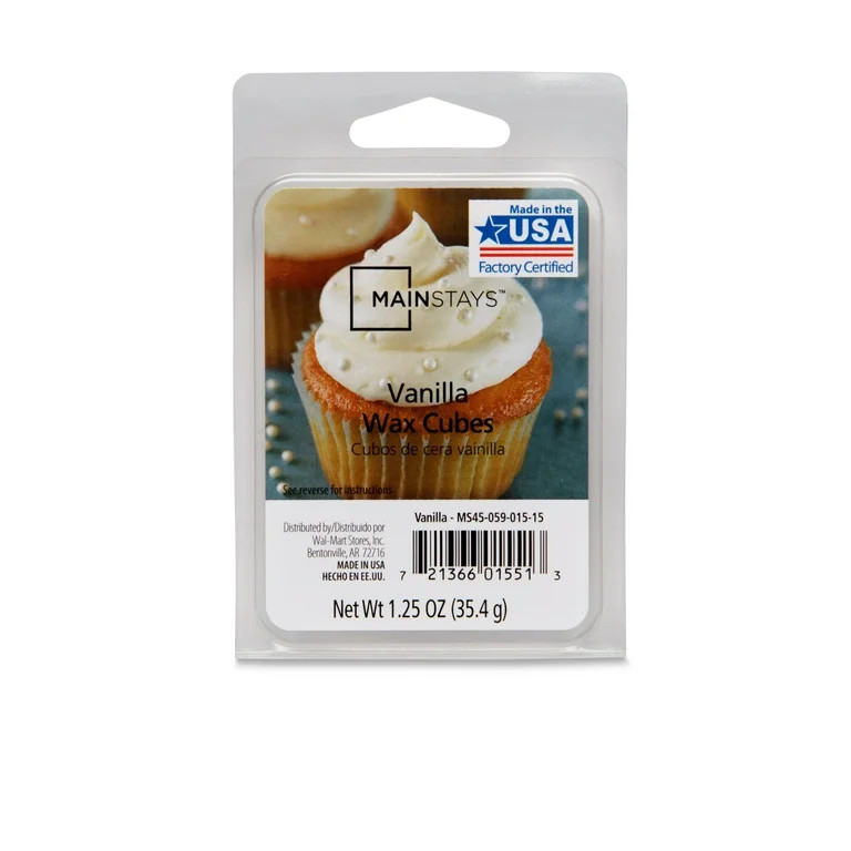 Mainstays 6-Cube Wax Melts, Vanilla, 1.25 oz, Single - Walmart.com | Walmart (US)