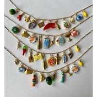 European Summer Jewelry - Spain Charm Necklace Mediterranean Amalfi Fruit Gift For Foodie | Etsy (US)