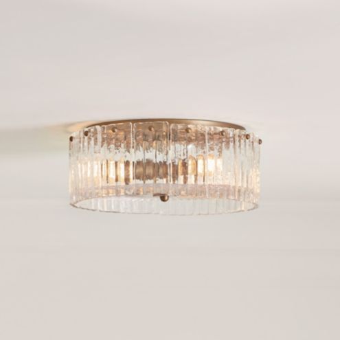 Brinkley Rippled Glass Flush Mount Ceiling Light | Ballard Designs, Inc.