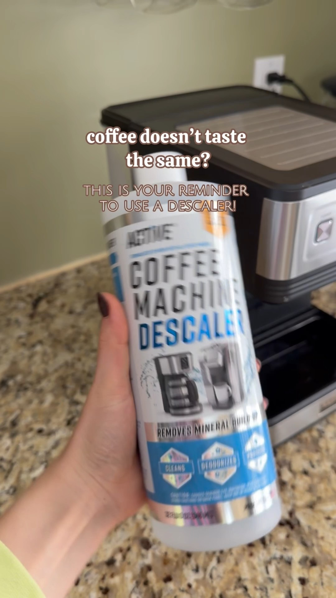 When is the last time you de-scaled your coffee or espresso machine?
🤭 this is your reminder to get on it! 2 times a month is recommended! Shop the LTK link for this descaler! 

#kitchen #coffee #coffeetips #cleaningtips

#LTKfoodie