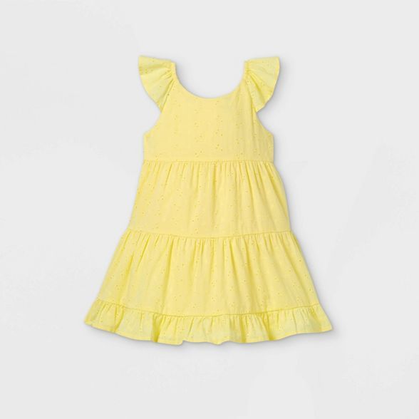 OshKosh B'gosh Toddler Girls' Eyelet Short Sleeve Dress - Yellow | Target