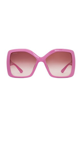Gucci Square Sunglasses in Pink. | Revolve Clothing (Global)