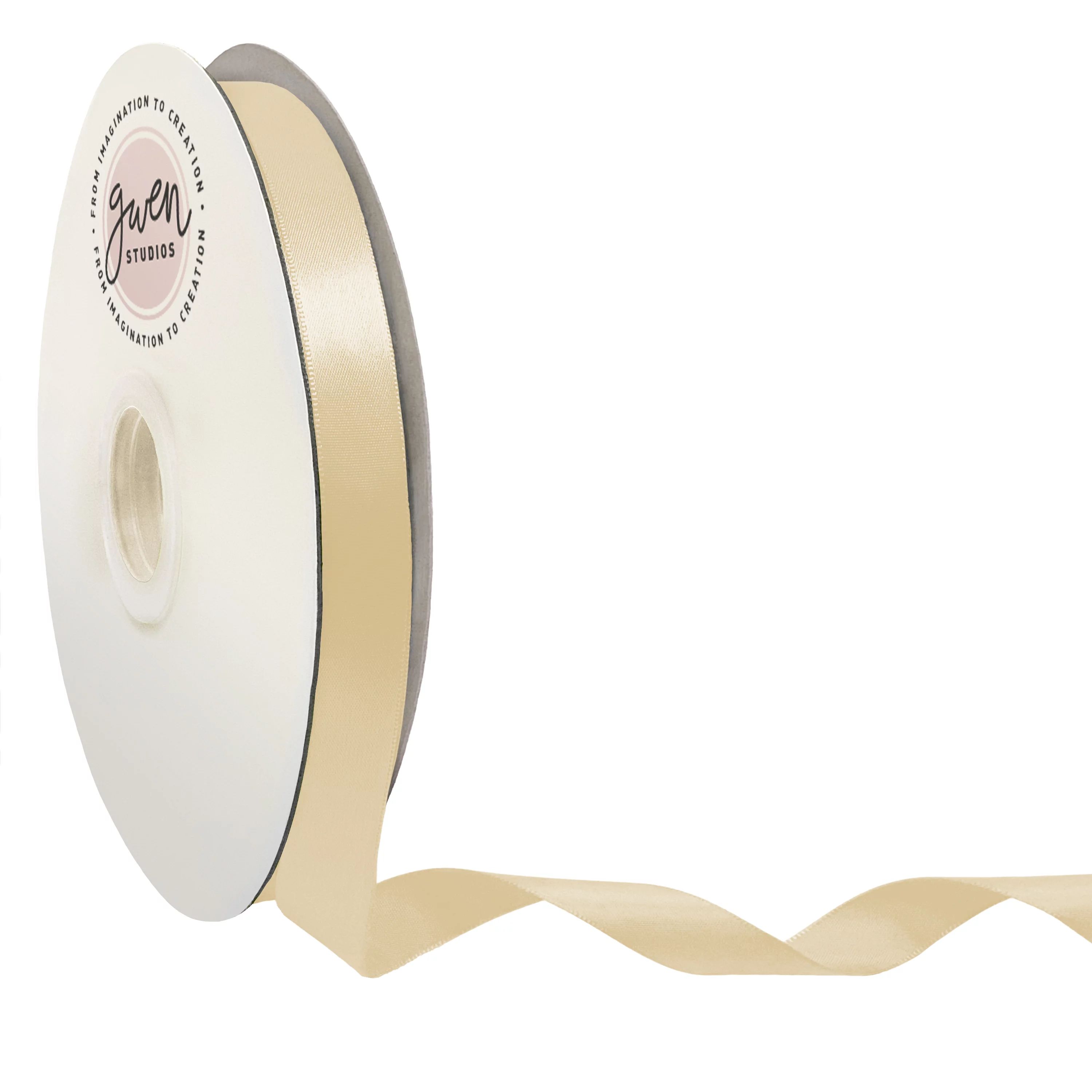 Ivory Single Face Satin Ribbon, 5/8" x 100 Yards by Gwen Studios - Walmart.com | Walmart (US)