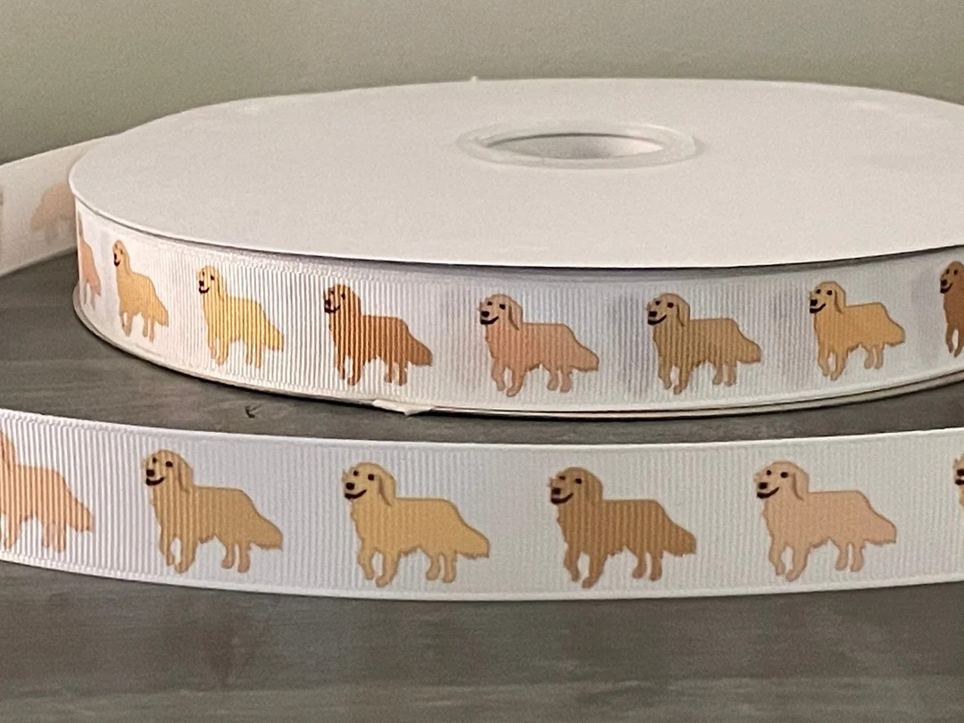 Golden Retriever Ribbon, 7/8 Grosgrain Ribbon - Etsy | Etsy (US)