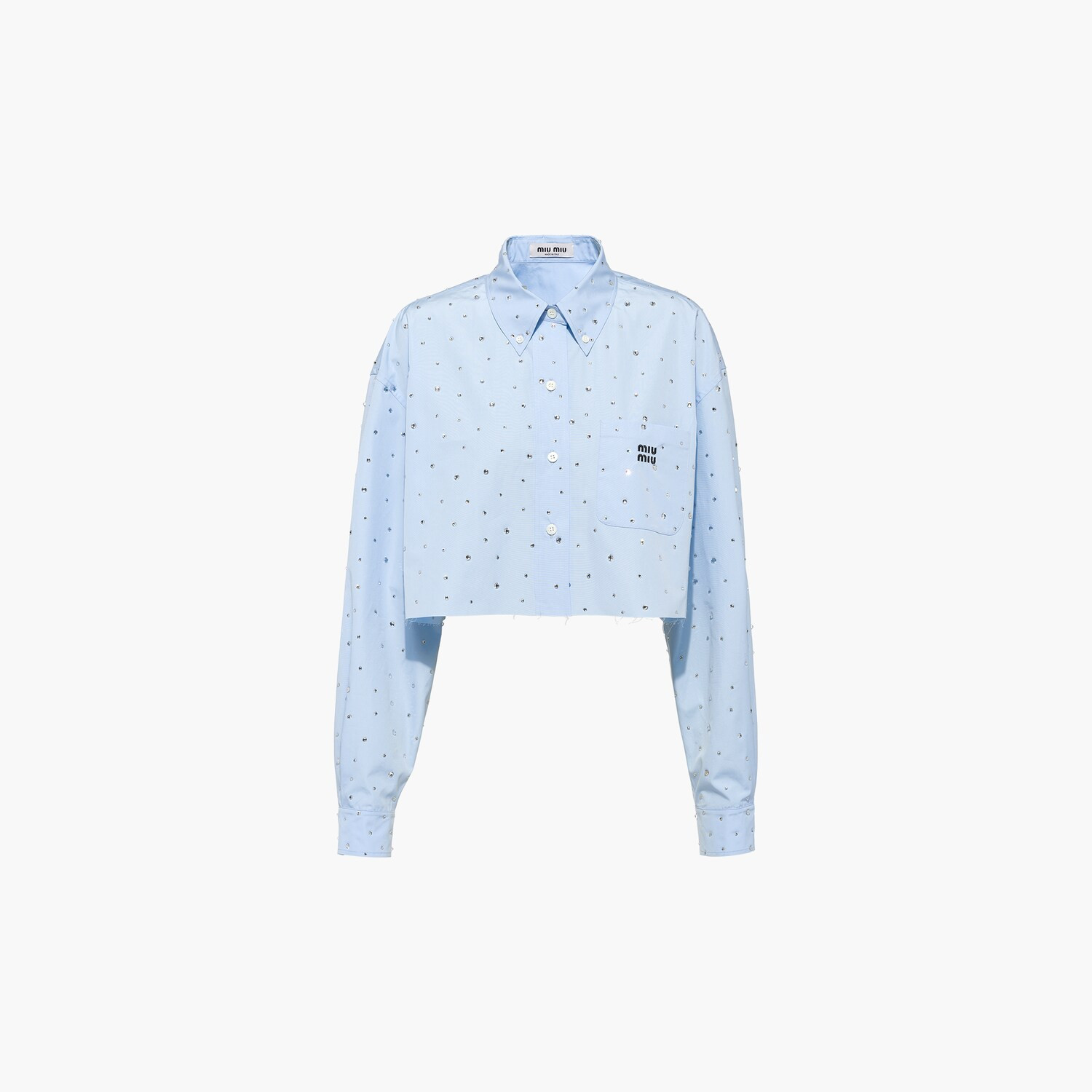 Diamanté poplin shirt | Miu Miu US