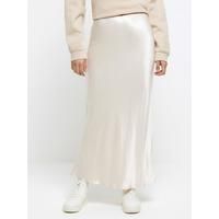 Bias Satin Maxi Skirt - Cream | Very (UK)