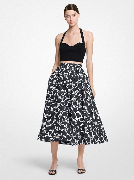 Floral Cotton and Silk Faille Circle Skirt | Michael Kors (UK)