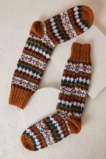 Bibico Patterned Wool Socks | Anthropologie (UK)