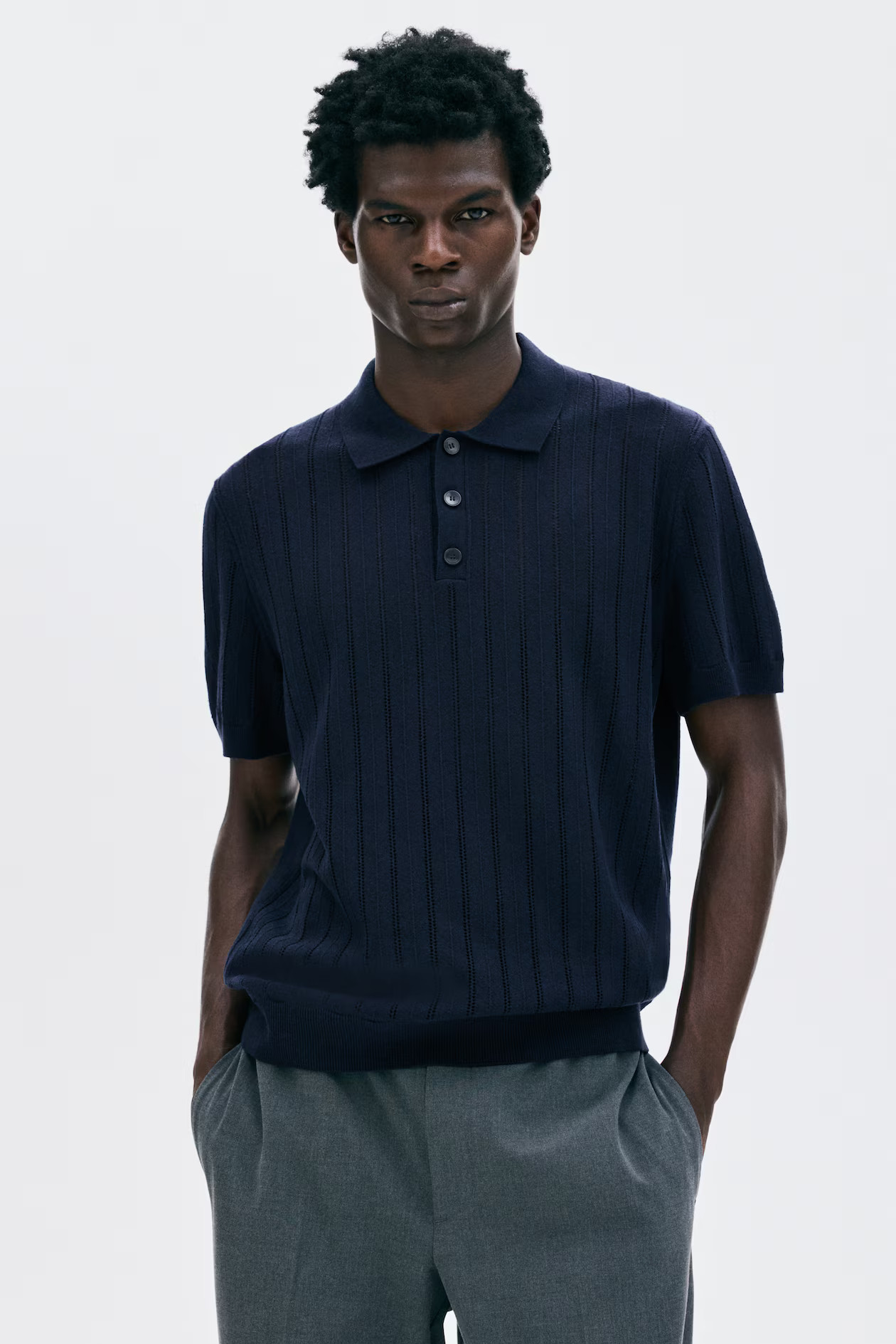 Regular-Fit Textured Polo Shirt | H&M (US + CA)