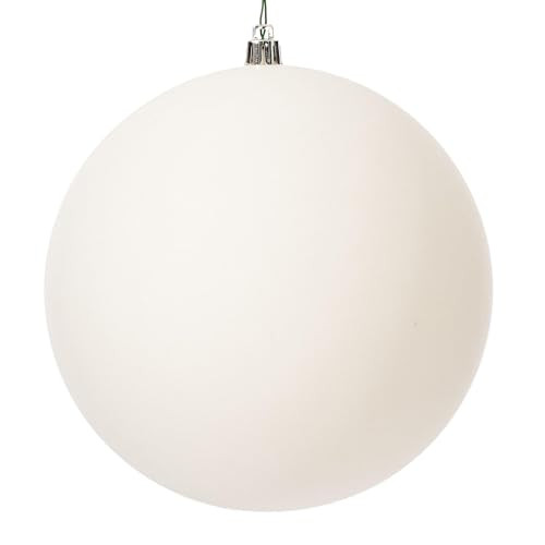 Vickerman 6" White 4-Finish Ball Ornament Assortment - 4 per Box - Matte, Shiny, Glitter, Sequin - Reliable and Durable - Perfect Christmas Ornaments - White Christmas Decor | Amazon (US)