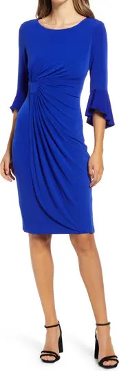 Faux Wrap Bell Sleeve Jersey Cocktail Dress | Nordstrom