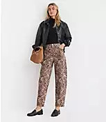 Petite High Rise Barrel Jeans in Leopard Print | LOFT