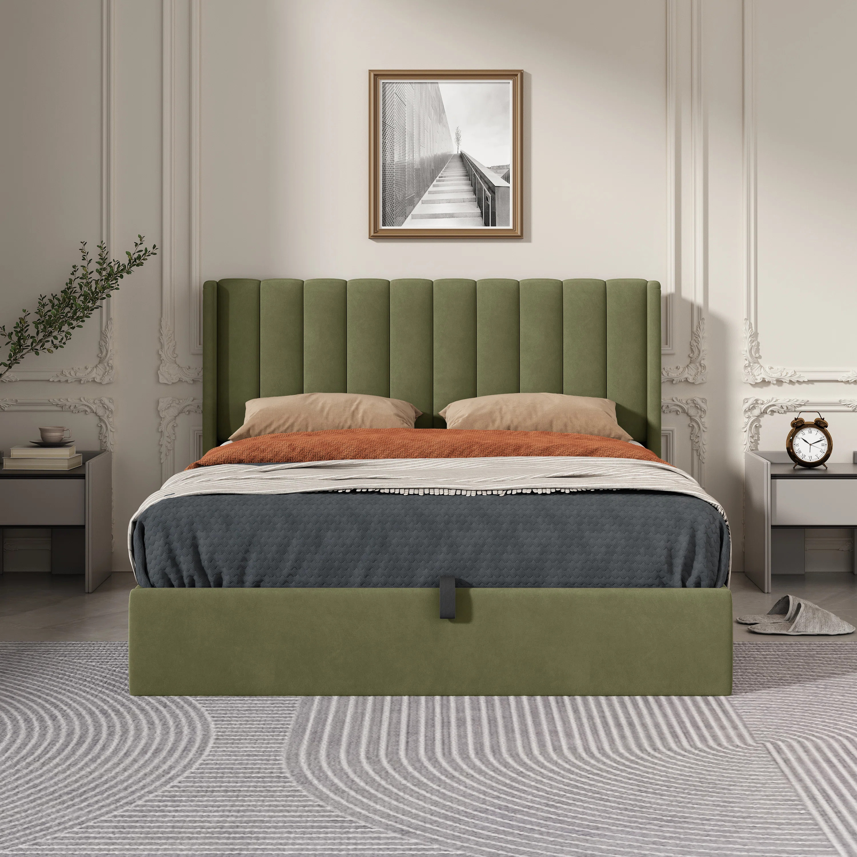 Daizia Lift Up Storage Platform Bed with Wingback Headboard | Wayfair North America