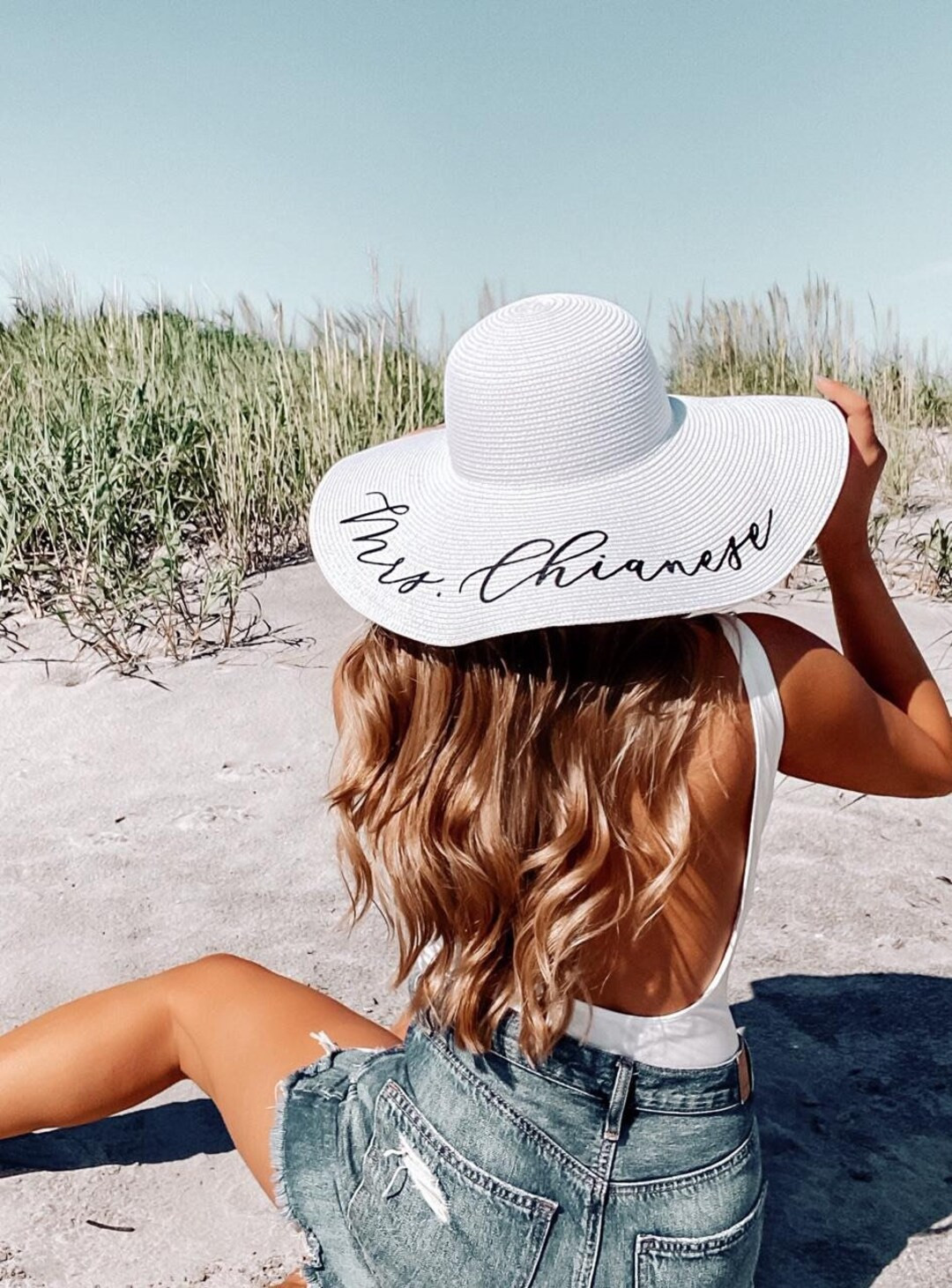 Floppy Beach Hat Personalized Bride Hat Floppy Hat With Name Custom Personalized Beach Hat Honeym... | Etsy (US)