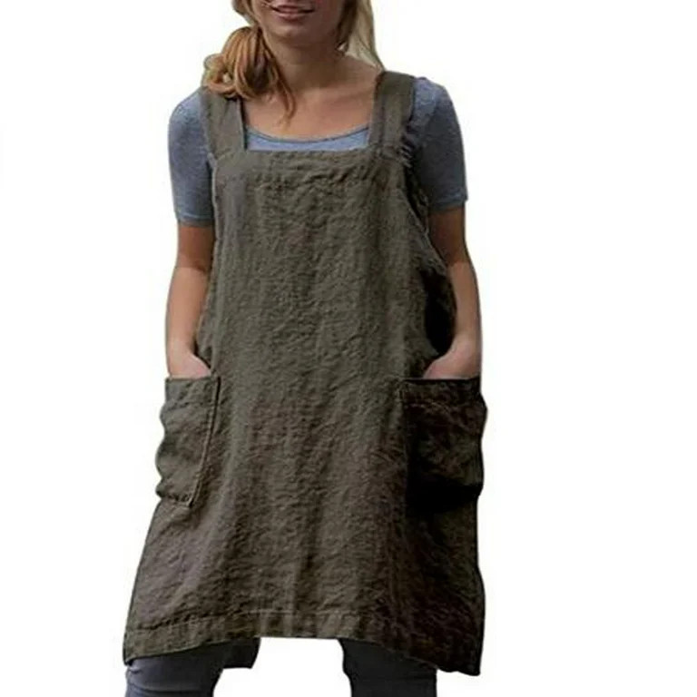 Emmababy Women Cotton Linen Apron with Pockets | Walmart (US)