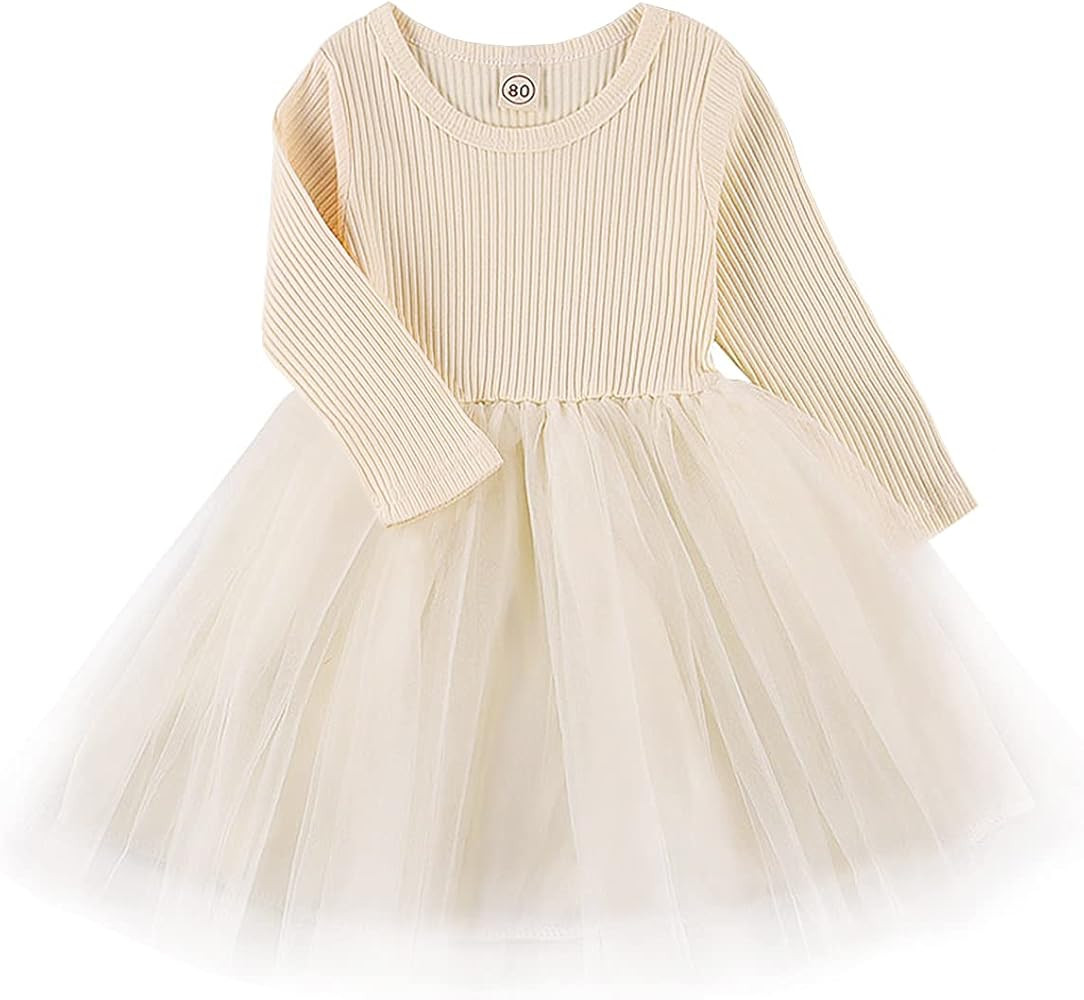 Toddler Baby Girls Summer Dress Tutu Dresses Long Sleeve Infant Children Clothes for 1-5Years | Amazon (US)