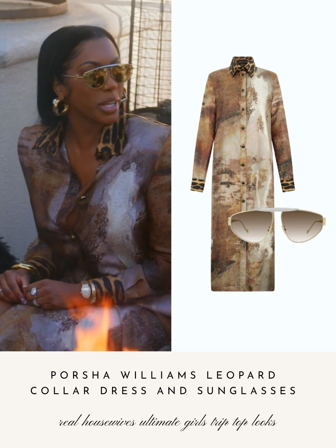 Porsha Williams’ Leopard Collar Dress and Sunglasses