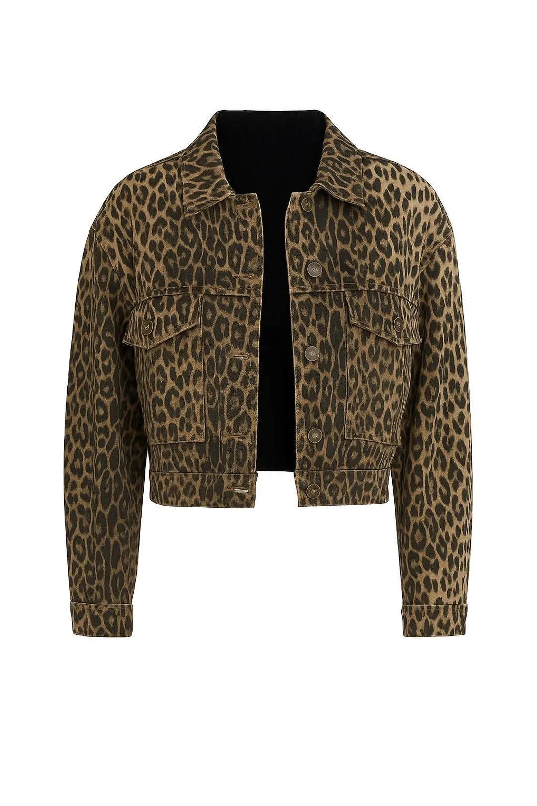 Cropped Leopard Print Jacket – Animal Print Denim Style – XS to XL | Etsy (US)