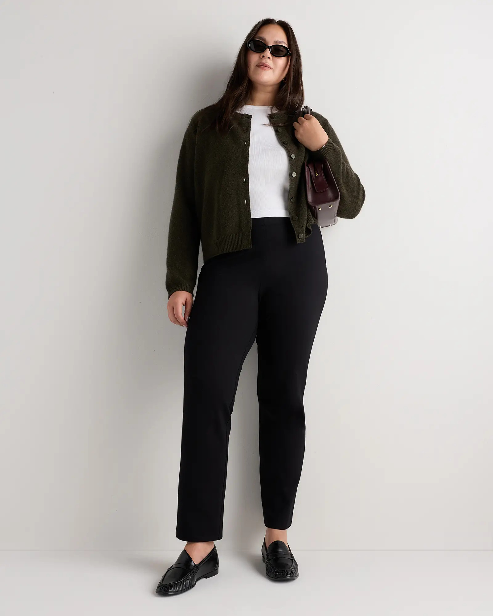 Mongolian Cashmere Cropped Crew Cardigan | Quince