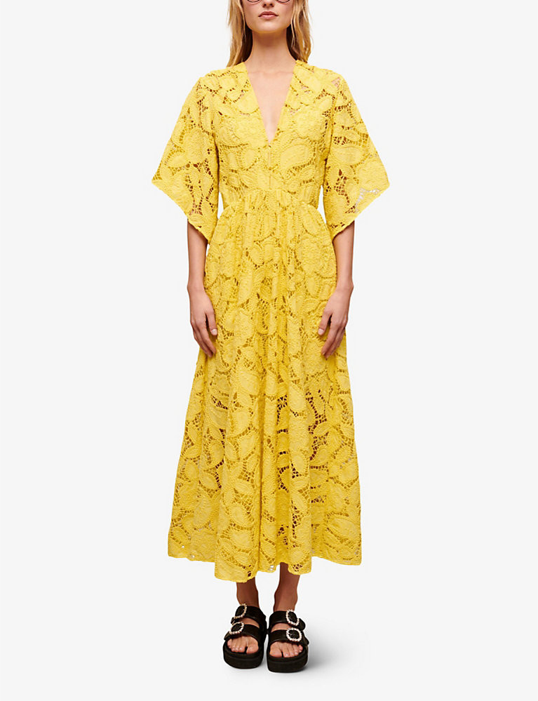 Floral-embroidered cotton maxi dress | Selfridges