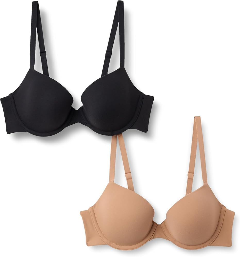 Amazon Essentials Women's Underwire Demi Cup Microfiber Bra with Adjustable Straps, Medium Covera... | Amazon (US)