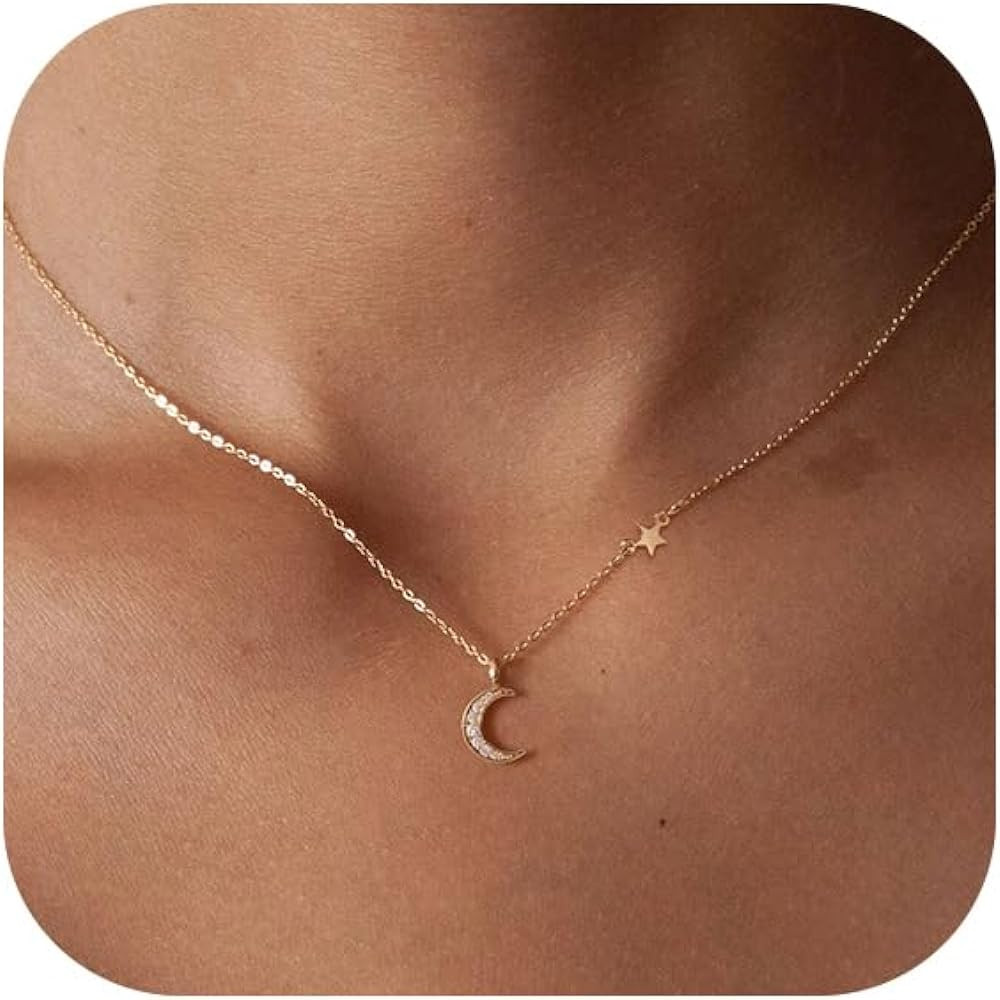 HANLI 14K Gold Plated Necklaces for Women - Dainty Butterfly, Star of David, Moon and Star, Sun, ... | Amazon (US)