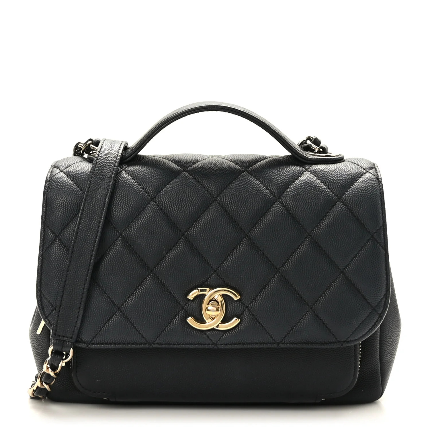 Caviar Quilted Small Business Affinity Flap Black | FASHIONPHILE (US)