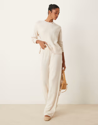 Vila knitted trouser co-ord in cream | ASOS (Global)