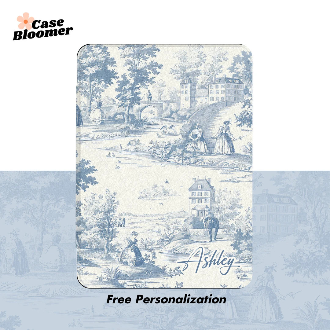 Toile De Jouy Custom Name Kindle Paperwhite Strap Case 2024 Paperwhite 12th 7-inch Kindle Colorso... | Etsy (US)