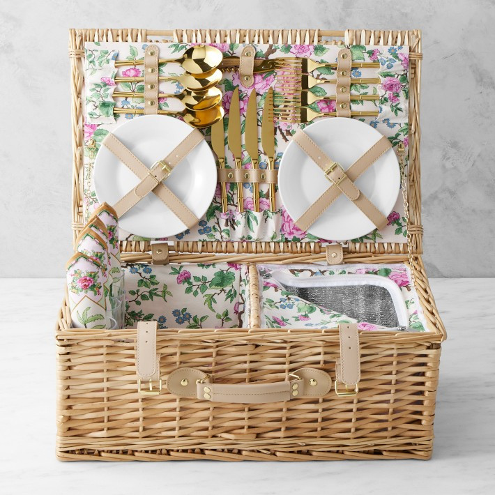 Williams Sonoma Famille Rose Picnic Basket | Williams-Sonoma