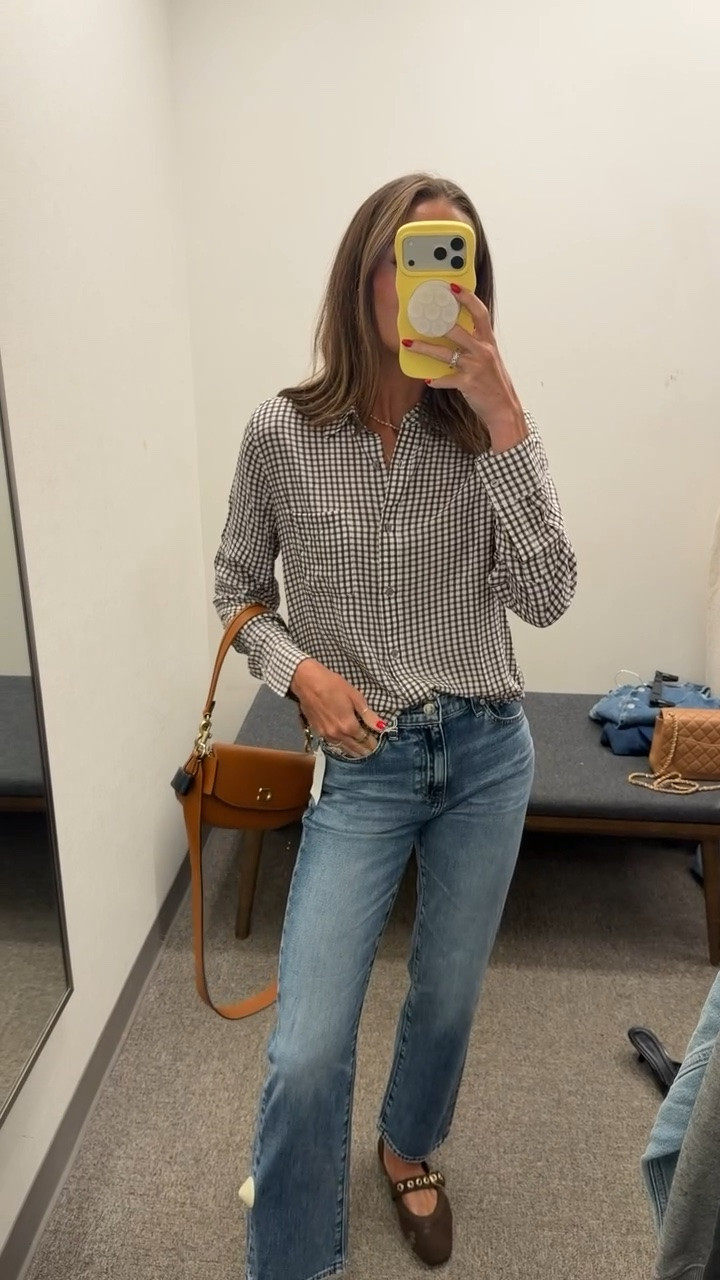 Love pairing a classic button down with relaxed denim 👏🏼 jeans run big and everything else is tts!