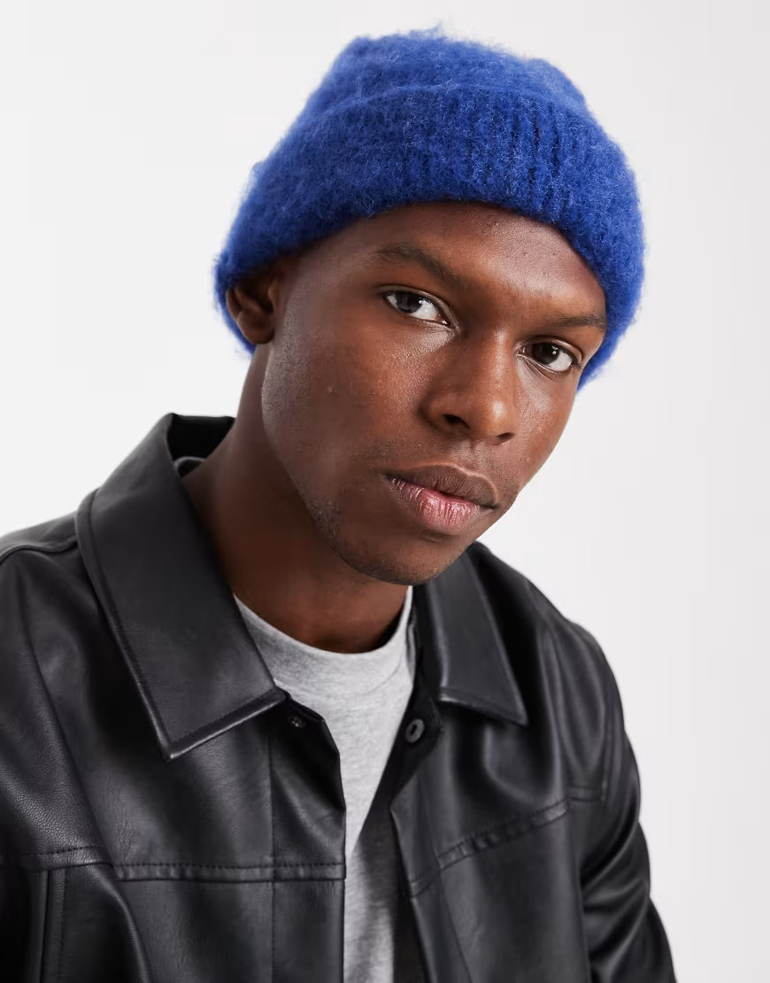 ASOS DESIGN knit beanie in cobalt-Blue | ASOS (Global)