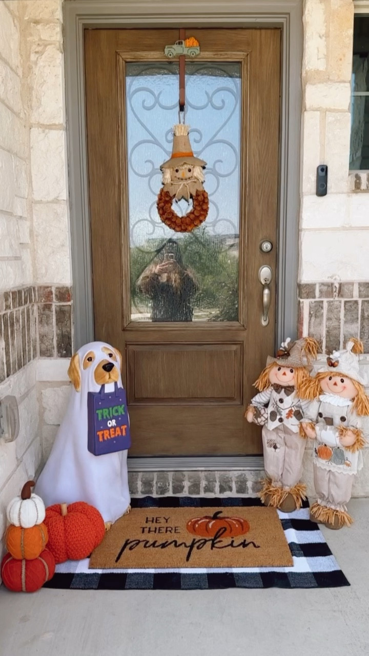 Fall decor, fall porch decor, Halloween decor, Halloween porch decor, Amazon home decor, halloween scarecrow decor, stacked pumpkin trio decor, harvest decor, autumn decor, scarecrow girl, scarecrow boy, neutral fall decor, neutral halloween decor, natural pumpkin, pumpkin decor, fall wreath, scarecrow wreath, halloween wreath, orange crochet pumpkin decor, pumpkin pillow, macrame pumpkin decor, over the door wreath hanger, pumpkin farm truck decor, hey there pumpkin door mat, fall door mat, door mat layering, coir mat, Buffalo plaid outdoor rug, front porch rug, entryway rug, pumpkin decor, plush pumpkin, ghost golden retriever trick or treat decor Home Depot, at home store 

#LTKunder50 #LTKhome #LTKSeasonal