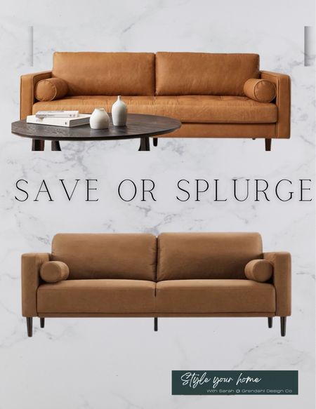 Save or splurge. Leather sofa edition. Both are great choices!! Leather sofa. Modern style. Living room. Bedroom. Furniture. West elm
Style  

#LTKhome